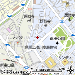 兵庫県神戸市兵庫区荒田町4丁目9-7周辺の地図