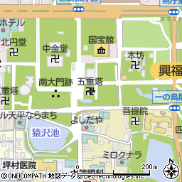 奈良茶飯周辺の地図