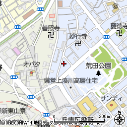 兵庫県神戸市兵庫区荒田町4丁目9周辺の地図