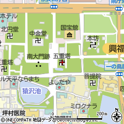興福寺五重塔周辺の地図