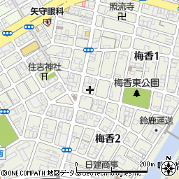 大阪府大阪市此花区梅香周辺の地図