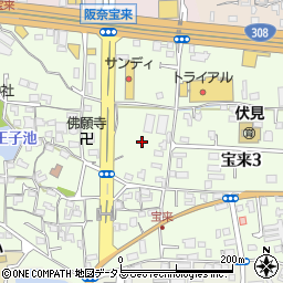 奈良県奈良市宝来4丁目4周辺の地図