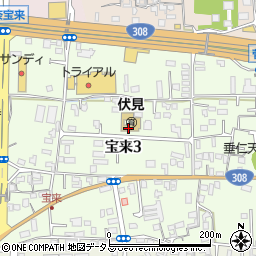 奈良市立　伏見保育園周辺の地図