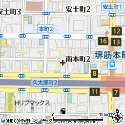 大阪府大阪市中央区南本町周辺の地図