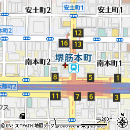 ガソリンスタンド居酒屋 堺筋本町給油所 1号店周辺の地図
