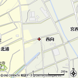 愛知県豊橋市寺沢町西向周辺の地図