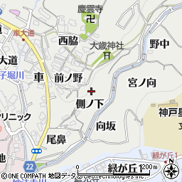 兵庫県神戸市須磨区車周辺の地図