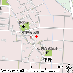静岡県磐田市中野周辺の地図