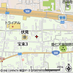 奈良県奈良市宝来3丁目2周辺の地図