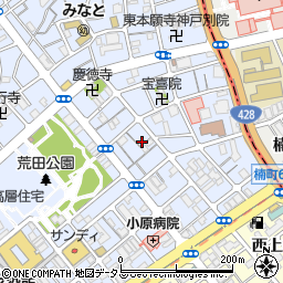 兵庫県神戸市兵庫区荒田町2丁目13-2周辺の地図