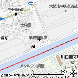 ローソン大阪中央卸売市場店周辺の地図