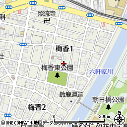梅香東マンション周辺の地図