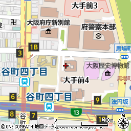 大阪家庭裁判所　人事訴訟のお問い合わせ‐人事訴訟係周辺の地図