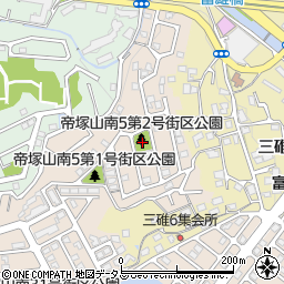 帝塚山南五丁目2号街区公園周辺の地図