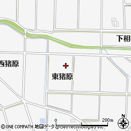 愛知県豊橋市西七根町東猪原周辺の地図