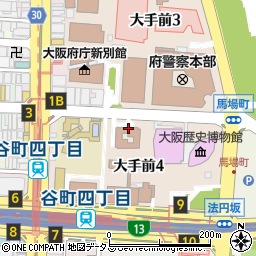 大阪家庭裁判所周辺の地図