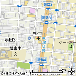 ライフ深江橋店周辺の地図