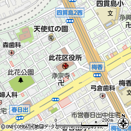 〒554-0000 大阪府大阪市此花区（以下に掲載がない場合）の地図