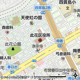 大阪府大阪市此花区周辺の地図