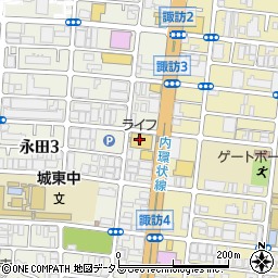 ライフ深江橋店周辺の地図