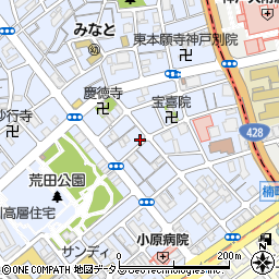 兵庫県神戸市兵庫区荒田町2丁目14-2周辺の地図