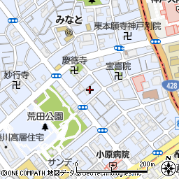 兵庫県神戸市兵庫区荒田町2丁目14-14周辺の地図