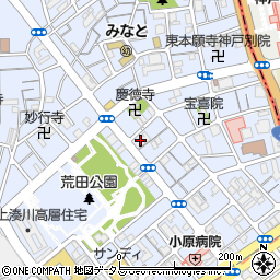 兵庫県神戸市兵庫区荒田町3丁目3-11周辺の地図