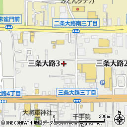 奈良県奈良市三条大路周辺の地図
