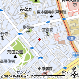 兵庫県神戸市兵庫区荒田町2丁目14-1周辺の地図