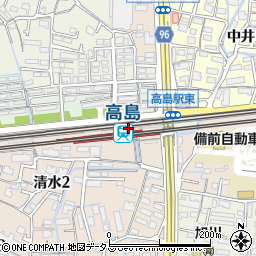 岡山市営　高島駅第２・第３自転車等駐車場周辺の地図