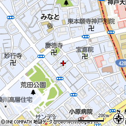 兵庫県神戸市兵庫区荒田町3丁目3-3周辺の地図