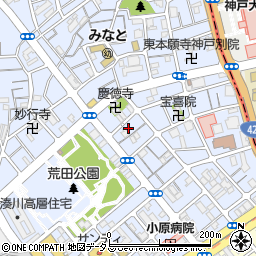 兵庫県神戸市兵庫区荒田町3丁目3周辺の地図