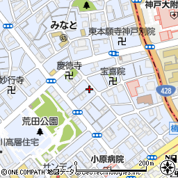 兵庫県神戸市兵庫区荒田町2丁目14-18周辺の地図