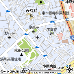 兵庫県神戸市兵庫区荒田町3丁目3-12周辺の地図