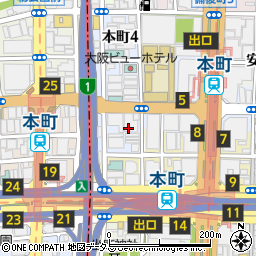 珈琲所 コメダ珈琲店 大阪本町店周辺の地図