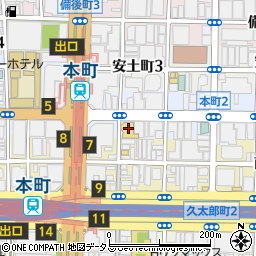 楽蔵　大阪・本町店周辺の地図