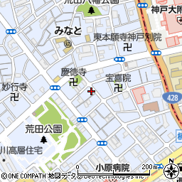 兵庫県神戸市兵庫区荒田町3丁目3-17周辺の地図