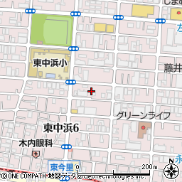 大阪府大阪市城東区東中浜6丁目17周辺の地図