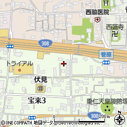 奈良県奈良市宝来3丁目1周辺の地図