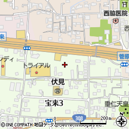 奈良県奈良市宝来3丁目10周辺の地図