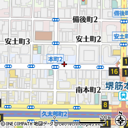 大阪府大阪市中央区本町周辺の地図