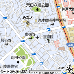 兵庫県神戸市兵庫区荒田町3丁目2-12周辺の地図
