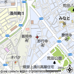 兵庫県神戸市兵庫区荒田町4丁目周辺の地図