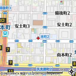 イワタニ水素ステーション　大阪本町周辺の地図