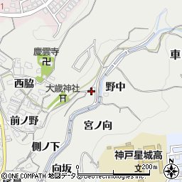 兵庫県神戸市須磨区車堂田周辺の地図