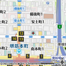 珈琲館堺筋本町店周辺の地図