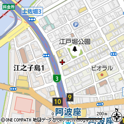 ワールドアイ京町堀周辺の地図