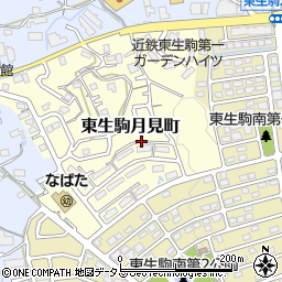 奈良県生駒市東生駒月見町周辺の地図