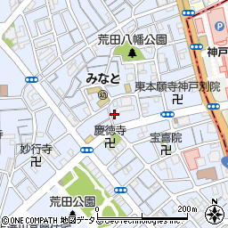兵庫県神戸市兵庫区荒田町3丁目7-9周辺の地図