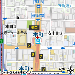 りそな銀行地下鉄本町駅 ＡＴＭ周辺の地図